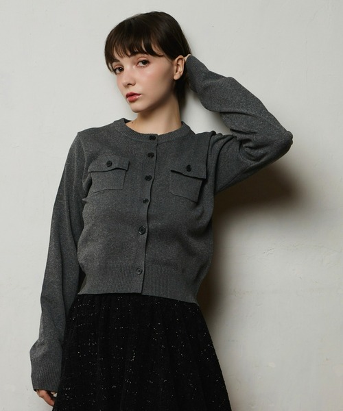 mic by Olu.(ミックバイオルドット)の「< ZOZOTOWN限定 >ボタンポケットカーディガン(カーディガン/ボレロ・レディース・チャコールグレー/ピンク・FREE)」の1枚目の写真