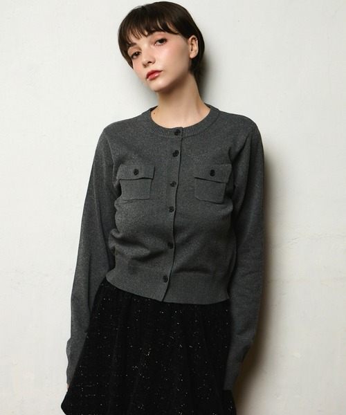 mic by Olu.(ミックバイオルドット)の「< ZOZOTOWN限定 >ボタンポケットカーディガン(カーディガン/ボレロ・レディース・チャコールグレー/ピンク・FREE)」の16枚目の写真