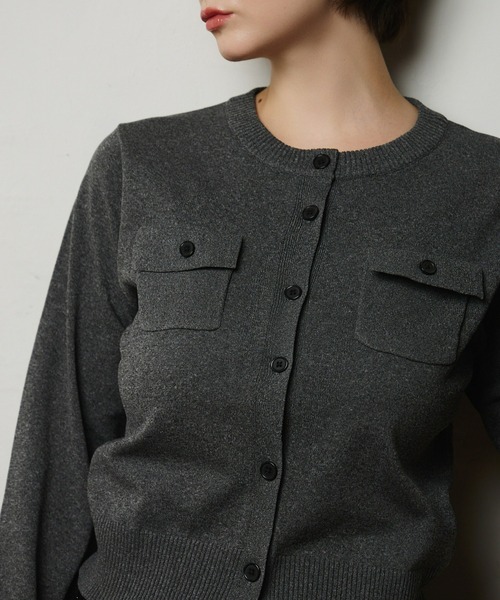 mic by Olu.(ミックバイオルドット)の「< ZOZOTOWN限定 >ボタンポケットカーディガン(カーディガン/ボレロ・レディース・チャコールグレー/ピンク・FREE)」の19枚目の写真