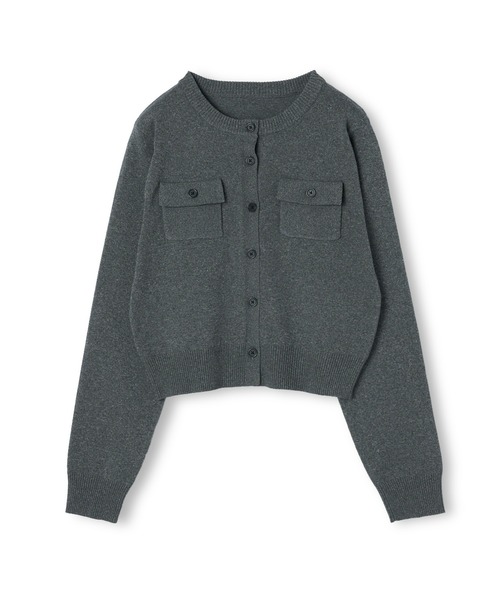 mic by Olu.(ミックバイオルドット)の「< ZOZOTOWN限定 >ボタンポケットカーディガン(カーディガン/ボレロ・レディース・チャコールグレー/ピンク・FREE)」の8枚目の写真