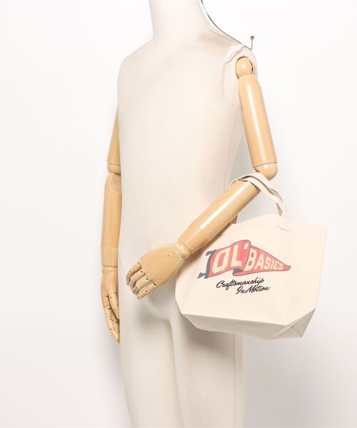 Ol' Basics(オールベーシックス)の「Ol' Basics(オール・ベーシックス) トートバッグ キャンバス フラッグイラスト ロゴ プリント 鞄 BAG アメカジ メンズ レディース ユニセックス SMサイズ(トートバッグ・レディース・ナチュラル・FREE)」の6枚目の写真