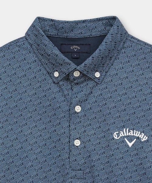 Callaway（キャロウェイ）の「Callaway キャロウェイ -3℃裏クール総柄ボタンダウン半袖シャツ（ポロシャツ・メンズ・ブラック/ネイビー/ホワイト・3L/M/LL）」の10枚目の写真