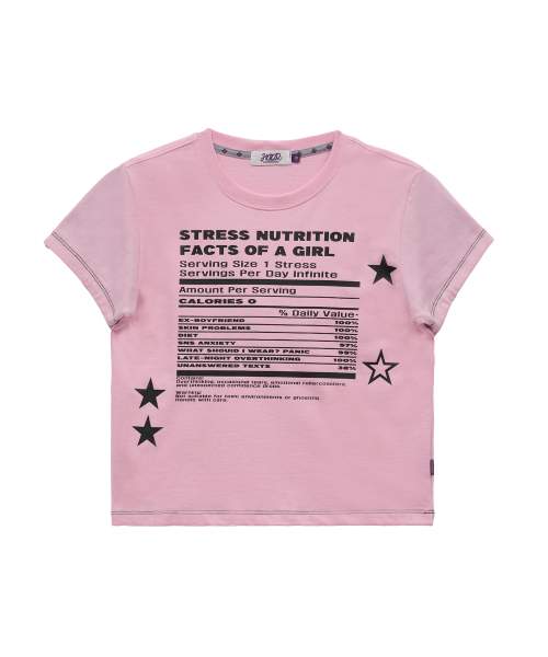 HOODHOOD(フッドフッド)の「ガールストレスニュートリション レイヤードロールアップ半袖Tシャツ ピンク(Tシャツ/カットソー・レディース・その他・0/1)」の4枚目の写真