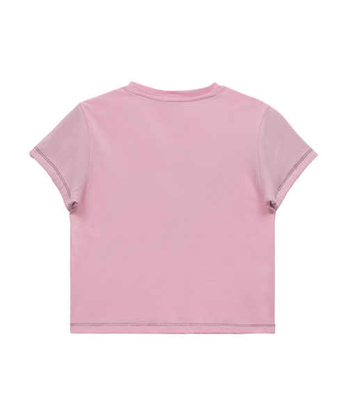 HOODHOOD(フッドフッド)の「ガールストレスニュートリション レイヤードロールアップ半袖Tシャツ ピンク(Tシャツ/カットソー・レディース・その他・0/1)」の5枚目の写真