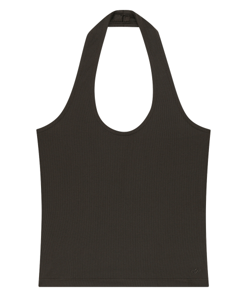FOR THE WEATHER(フォーザウェザー)の「ロゴホルターネックタンクトップ(ダークブラウン)(Tシャツ/カットソー・レディース・その他・ONE SIZE)」の2枚目の写真