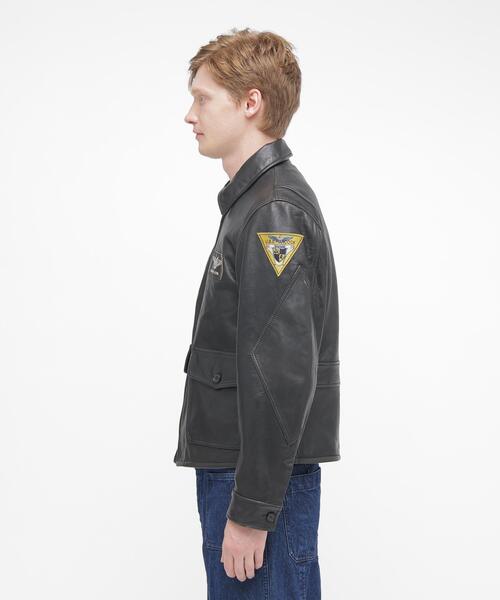 AVIREX(アヴィレックス)の「《NAVAL COLLECTION》M-421A LEATHER JACKET / レザージャケット / AVIREX / アヴィレックス(ミリタリージャケット・メンズ・ブラック・X-LARGE/XX-LARGE/LARGE)」の4枚目の写真