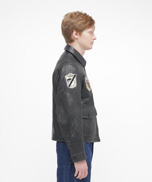 AVIREX(アヴィレックス)の「《NAVAL COLLECTION》M-421A LEATHER JACKET / レザージャケット / AVIREX / アヴィレックス(ミリタリージャケット・メンズ・ブラック・X-LARGE/XX-LARGE/LARGE)」の2枚目の写真