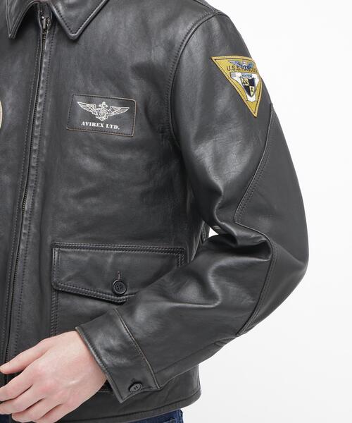 AVIREX(アヴィレックス)の「《NAVAL COLLECTION》M-421A LEATHER JACKET / レザージャケット / AVIREX / アヴィレックス(ミリタリージャケット・メンズ・ブラック・X-LARGE/XX-LARGE/LARGE)」の15枚目の写真
