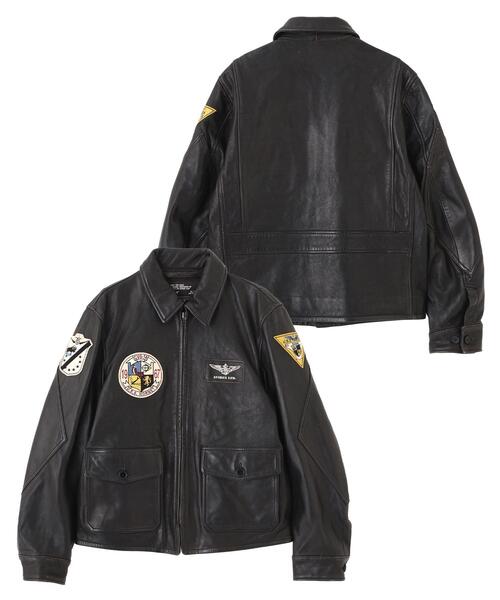 AVIREX(アヴィレックス)の「《NAVAL COLLECTION》M-421A LEATHER JACKET / レザージャケット / AVIREX / アヴィレックス(ミリタリージャケット・メンズ・ブラック・X-LARGE/XX-LARGE/LARGE)」の1枚目の写真
