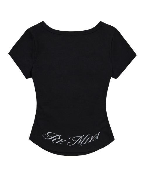 REISE MIYA（レイズミヤ）の「マガレットスリムクロップTシャツ[ブラック]（Tシャツ/カットソー・レディース・その他・SMALL/MEDIUM）」の5枚目の写真