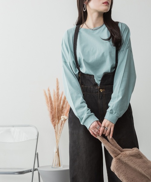 ElegChic（エレグシック）の「デニムハイウェストサスペンダーワイドパンツ（その他パンツ・レディース・ブラック/ネイビー/ネイビー系・XXL/M/XL/L/4L）」の6枚目の写真