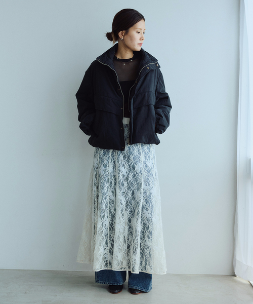 IENA LA BOUCLE(イエナラブークル)の「《/洗える》IENA LA BOUCLE コットンナイロンパテットブルゾン(その他アウター・レディース・ブラック/ベージュ系その他・FREE)」の3枚目の写真