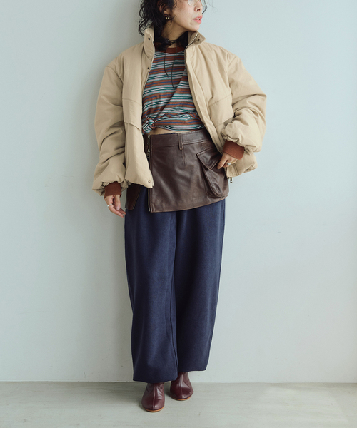 IENA LA BOUCLE(イエナラブークル)の「《/洗える》IENA LA BOUCLE コットンナイロンパテットブルゾン(その他アウター・レディース・ブラック/ベージュ系その他・FREE)」の5枚目の写真