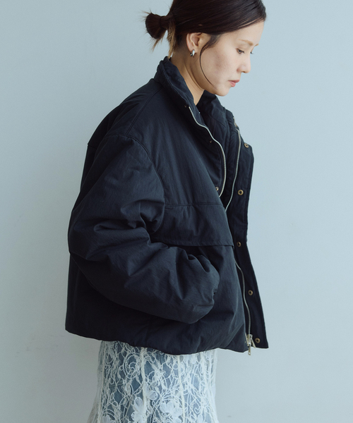IENA LA BOUCLE(イエナラブークル)の「《/洗える》IENA LA BOUCLE コットンナイロンパテットブルゾン(その他アウター・レディース・ブラック/ベージュ系その他・FREE)」の9枚目の写真