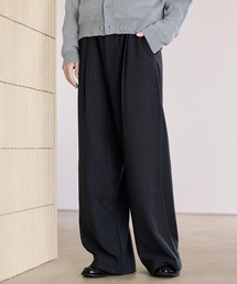 1タックワイドストレートストライプスラックス