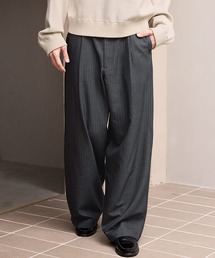 1タックワイドストレートストライプスラックス