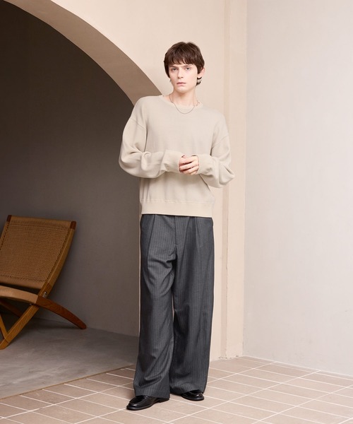 ROCHEM（ローシェン）の「1タックワイドストレートストライプスラックス（スラックス・メンズ・グレー系1/ブラック系1・L/XS/M/S）」の8枚目の写真