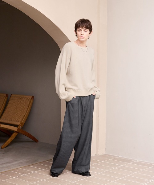ROCHEM（ローシェン）の「1タックワイドストレートストライプスラックス（スラックス・メンズ・グレー系1/ブラック系1・L/XS/M/S）」の9枚目の写真