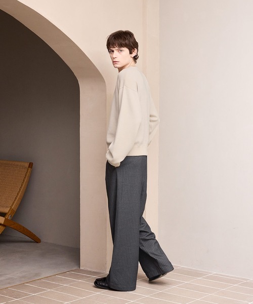 ROCHEM（ローシェン）の「1タックワイドストレートストライプスラックス（スラックス・メンズ・グレー系1/ブラック系1・L/XS/M/S）」の12枚目の写真