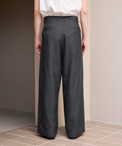ROCHEM（ローシェン）の「1タックワイドストレートストライプスラックス（スラックス・メンズ・グレー系1/ブラック系1・L/XS/M/S）」の18枚目の写真
