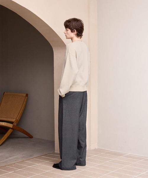 ROCHEM（ローシェン）の「1タックワイドストレートストライプスラックス（スラックス・メンズ・グレー系1/ブラック系1・L/XS/M/S）」の13枚目の写真