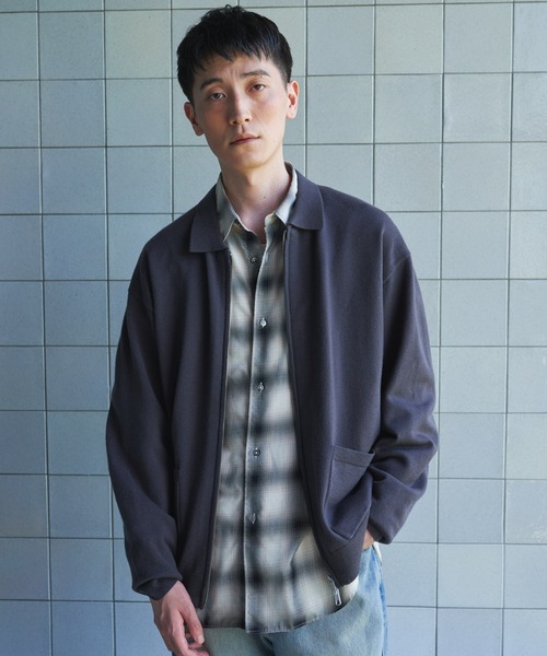 URBAN RESEARCH DOORS(アーバンリサーチドアーズ)の「『UR TECH』200日ジップジャケット(カーディガン/ボレロ・メンズ・チャコールグレー/ネイビー・LARGE/X-LARGE/MEDIUM)」の7枚目の写真