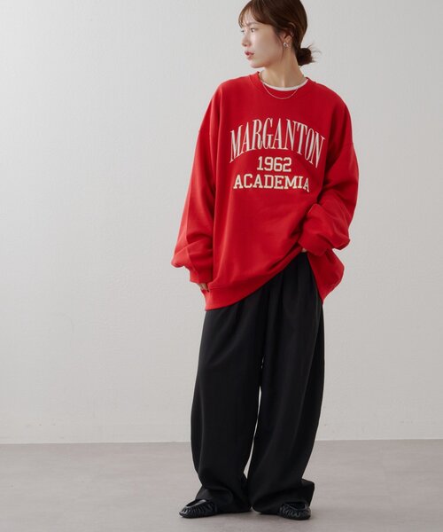 DISCOAT(ディスコート)の「【Enlude】ヒビワレカレッジロゴスウェット《WEB限定カラーあり》(Tシャツ/カットソー・レディース・レッド/ダークグリーン/ベージュ/ライトベージュ/ブラウン・FREE)」の16枚目の写真