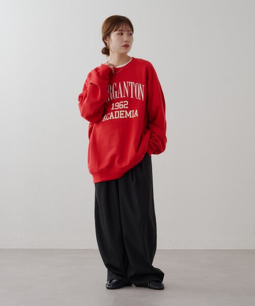 DISCOAT(ディスコート)の「【Enlude】ヒビワレカレッジロゴスウェット《WEB限定カラーあり》(Tシャツ/カットソー・レディース・レッド/ダークグリーン/ベージュ/ライトベージュ/ブラウン・FREE)」の22枚目の写真