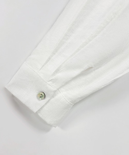 ONEP STAR（ワンピスター）の「スキッパーネック長袖シャツ（シャツ/ブラウス・レディース・ホワイト・MEDIUM/X-LARGE/LARGE）」の6枚目の写真