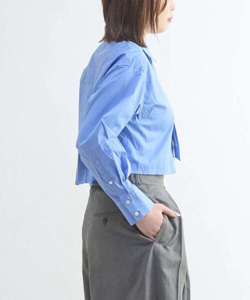 CONVERSE TOKYO（コンバーストウキョウ）の「【HL】DETACHABLE TIE CROPPED SHIRT（シャツ/ブラウス・レディース・サックスブルー/ストライプ・FREE）」の3枚目の写真