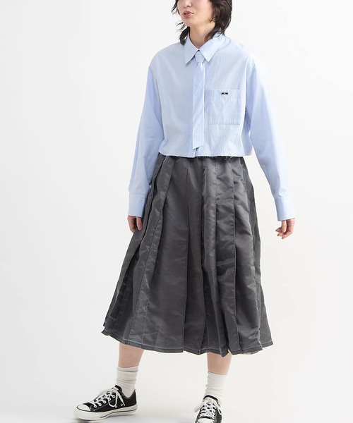 CONVERSE TOKYO（コンバーストウキョウ）の「【HL】DETACHABLE TIE CROPPED SHIRT（シャツ/ブラウス・レディース・サックスブルー/ストライプ・FREE）」の10枚目の写真