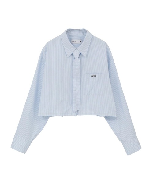 CONVERSE TOKYO（コンバーストウキョウ）の「【HL】DETACHABLE TIE CROPPED SHIRT（シャツ/ブラウス・レディース・サックスブルー/ストライプ・FREE）」の14枚目の写真