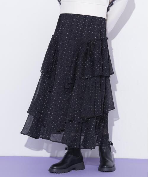 JILL by JILL STUART(ジルバイジルスチュアート)の「ラッフルティアードスカート(スカート・レディース・ホワイト系その他/ブラック系その他/ホワイト系その他2・FREE)」の18枚目の写真