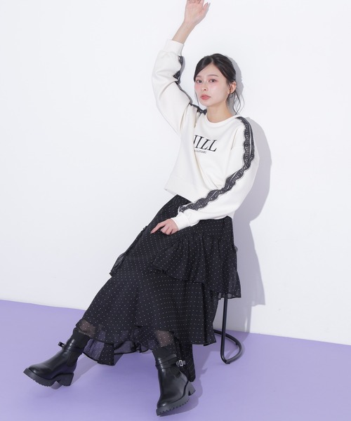 JILL by JILL STUART(ジルバイジルスチュアート)の「ラッフルティアードスカート(スカート・レディース・ホワイト系その他/ブラック系その他/ホワイト系その他2・FREE)」の3枚目の写真