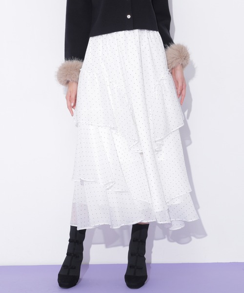 JILL by JILL STUART(ジルバイジルスチュアート)の「ラッフルティアードスカート(スカート・レディース・ホワイト系その他/ブラック系その他/ホワイト系その他2・FREE)」の9枚目の写真
