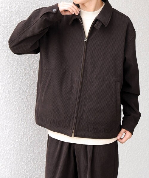 SHIPS any(シップス エニィ)の「〈手洗い可能〉SOLOTEX(R) コーデュロイ スピンドル ジップアップ ブルゾン(セットアップ対応)◆(ブルゾン・メンズ・ブラウン/ブラック/キャメル/チャコールグレー・MEDIUM/SMALL/LARGE)」の22枚目の写真