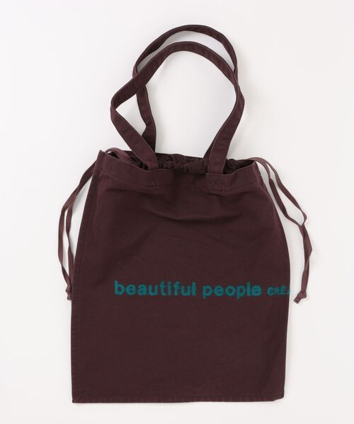 beautiful people（ビューティフルピープル）の「brushed logo tote bag 1636611945（ショルダーバッグ・レディース・ブラウン/バーガンディー・FREE）」の2枚目の写真