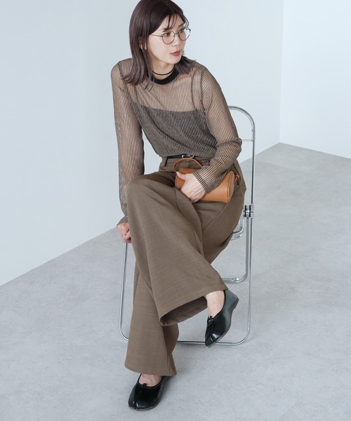 reca(レカ)の「ツイルデザインワイドパンツ(その他パンツ・レディース・チャコールグレー/モカ/ブラック・M)」の14枚目の写真