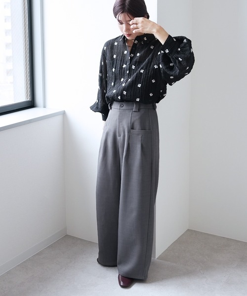reca(レカ)の「ツイルデザインワイドパンツ(その他パンツ・レディース・チャコールグレー/モカ/ブラック・M)」の10枚目の写真