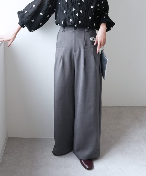 reca(レカ)の「ツイルデザインワイドパンツ(その他パンツ・レディース・チャコールグレー/モカ/ブラック・M)」の9枚目の写真
