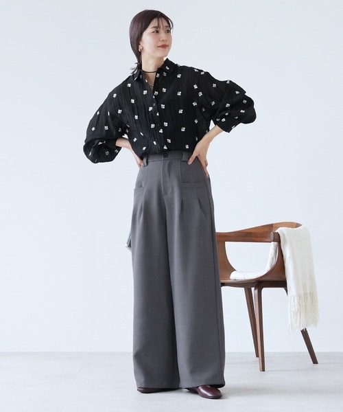 reca(レカ)の「ツイルデザインワイドパンツ(その他パンツ・レディース・チャコールグレー/モカ/ブラック・M)」の11枚目の写真