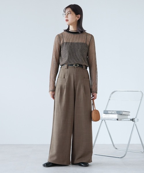 reca(レカ)の「ツイルデザインワイドパンツ(その他パンツ・レディース・チャコールグレー/モカ/ブラック・M)」の15枚目の写真