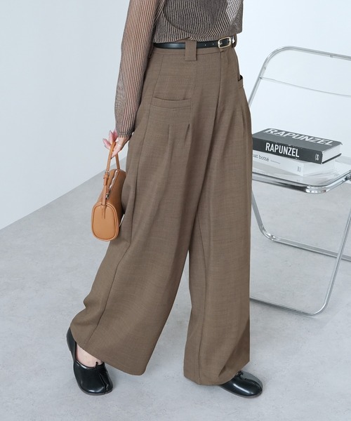 reca(レカ)の「ツイルデザインワイドパンツ(その他パンツ・レディース・チャコールグレー/モカ/ブラック・M)」の12枚目の写真