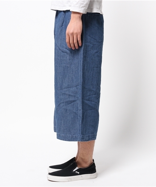 WEGO（ウィゴー）の「WEGO/綿麻デニムガウチョパンツ（デニムパンツ・メンズ・ダークインディゴブルー/インディゴブルー・LARGE/MEDIUM）」の3枚目の写真