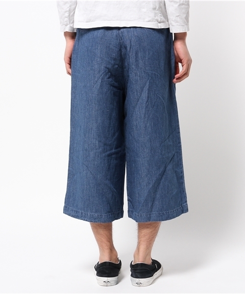 WEGO（ウィゴー）の「WEGO/綿麻デニムガウチョパンツ（デニムパンツ・メンズ・ダークインディゴブルー/インディゴブルー・LARGE/MEDIUM）」の4枚目の写真