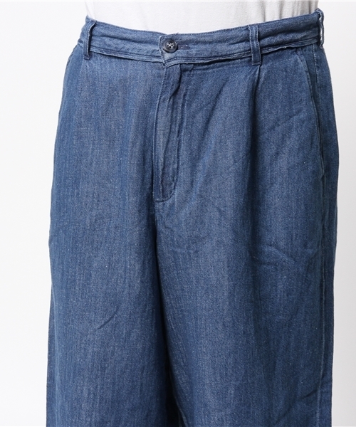 WEGO（ウィゴー）の「WEGO/綿麻デニムガウチョパンツ（デニムパンツ・メンズ・ダークインディゴブルー/インディゴブルー・LARGE/MEDIUM）」の6枚目の写真