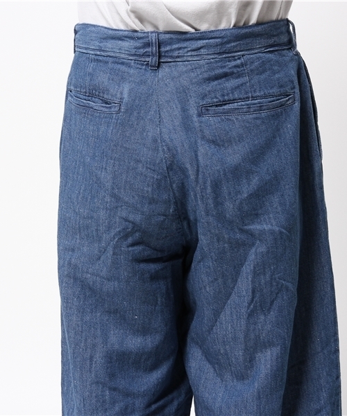 WEGO（ウィゴー）の「WEGO/綿麻デニムガウチョパンツ（デニムパンツ・メンズ・ダークインディゴブルー/インディゴブルー・LARGE/MEDIUM）」の7枚目の写真