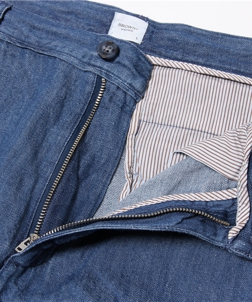 WEGO（ウィゴー）の「WEGO/綿麻デニムガウチョパンツ（デニムパンツ・メンズ・ダークインディゴブルー/インディゴブルー・LARGE/MEDIUM）」の10枚目の写真