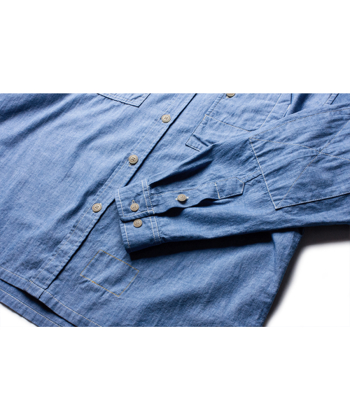 THE RESQ（ザーレスキュー）の「CHAMBRAY TEDDY OVERSHIRT [MILD INDIGO]（シャツ/ブラウス・メンズ・その他・MEDIUM/LARGE/X-LARGE）」の5枚目の写真