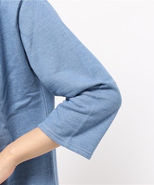 Denime(ドゥニーム)の「INDIGOLIKE CARDIGAN/インディゴライクスウェットカーディガン(カーディガン/ボレロ・レディース・ネイビー/ブルー・FREE)」の9枚目の写真